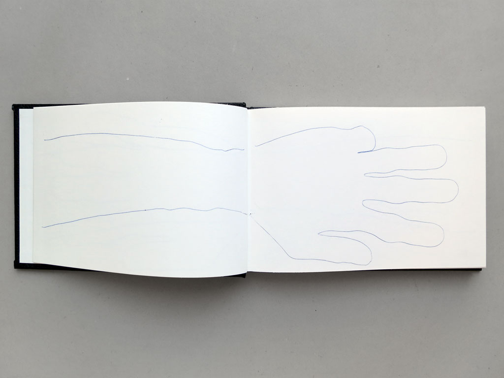 Claude Closky, ‘32 hands’, 1992, black ballpoint pen on sketch pad, 200 pages, 14 x 25 cm.